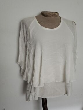 IRO 100% VISCOSE GAUZE KARLEF PONCHO BLOUSE 8